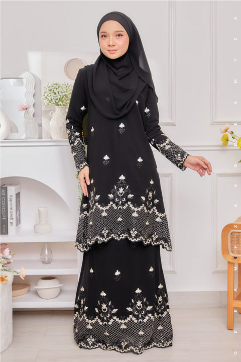 Raisya Flowers Embroidered Sulam Chiffon Baju Kurung Moden