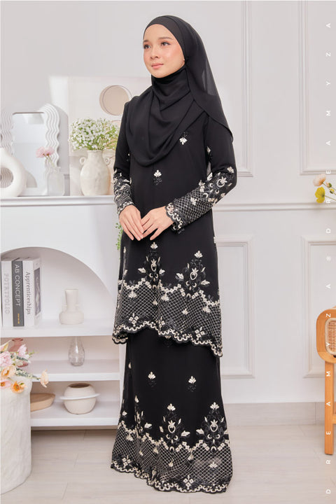 Raisya Flowers Embroidered Sulam Chiffon Baju Kurung Moden