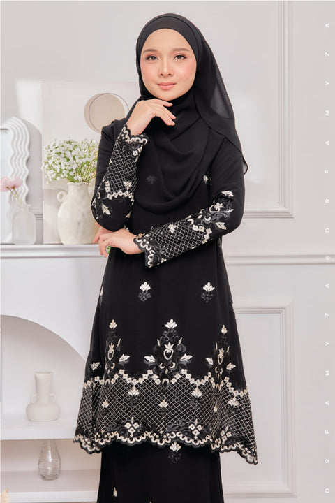 Raisya Flowers Embroidered Sulam Chiffon Baju Kurung Moden