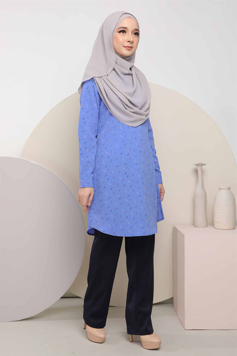 Ironless Long Top Blouse Finna Printed Tunic