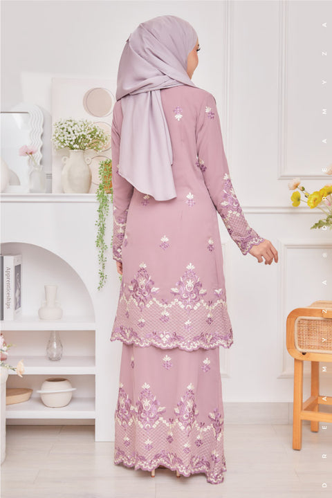 Raisya Flowers Embroidered Sulam Chiffon Baju Kurung Moden