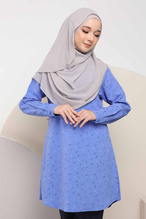 Ironless Long Top Blouse Finna Printed Tunic