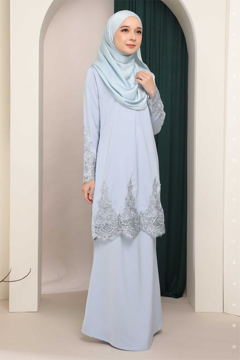 Amna Embroidered Border Lace Modern Kurung