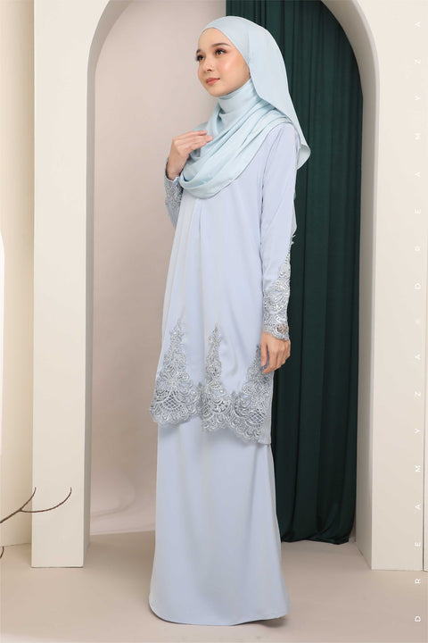 Amna Embroidered Border Lace Modern Kurung