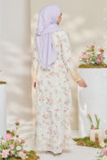 Rossa Embroidered Printed Chiffon with Border Lace Modern Kurung