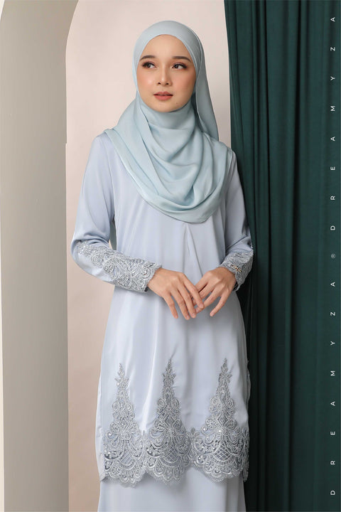 Amna Embroidered Border Lace Modern Kurung