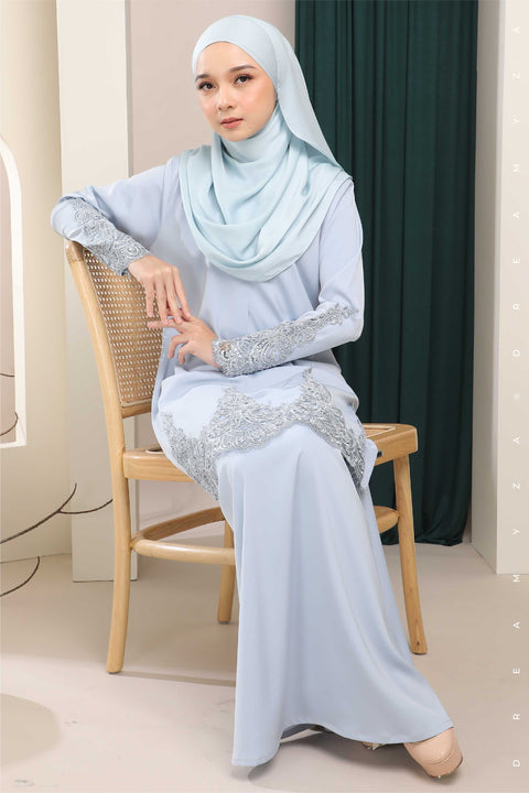 Amna Embroidered Border Lace Modern Kurung