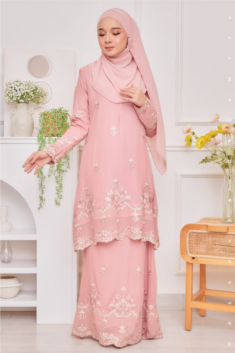 Raisya Flowers Embroidered Sulam Chiffon Baju Kurung Moden