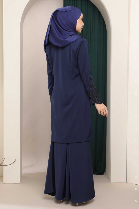 Amna Embroidered Border Lace Modern Kurung