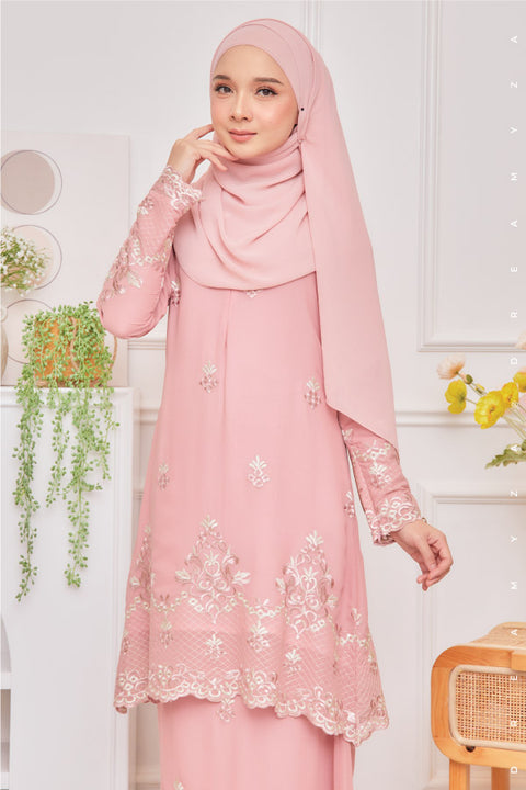 Raisya Flowers Embroidered Sulam Chiffon Baju Kurung Moden