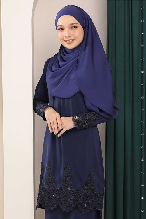 Amna Embroidered Border Lace Modern Kurung