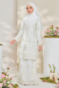 Jelita Embroidered Sulam Chiffon Brides Baju Kurung Nikah