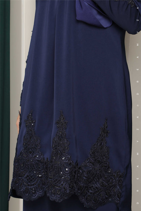 Amna Embroidered Border Lace Modern Kurung
