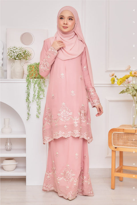 Raisya Flowers Embroidered Sulam Chiffon Baju Kurung Moden