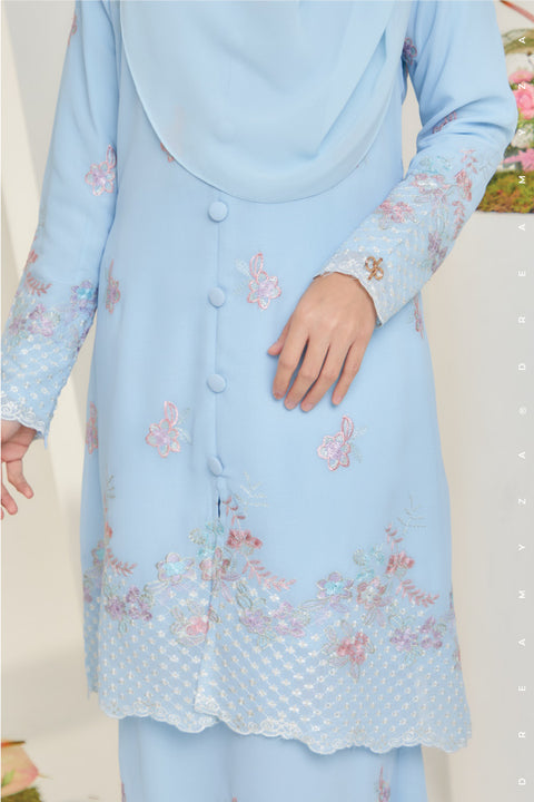 Mawar Flowers Embroidered Sulam Chiffon Baju Kurung Moden