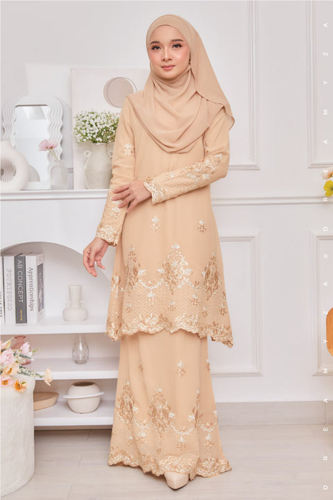 Raisya Flowers Embroidered Sulam Chiffon Baju Kurung Moden