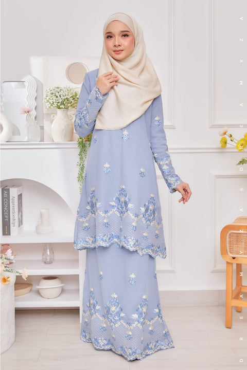 Raisya Flowers Embroidered Sulam Chiffon Baju Kurung Moden