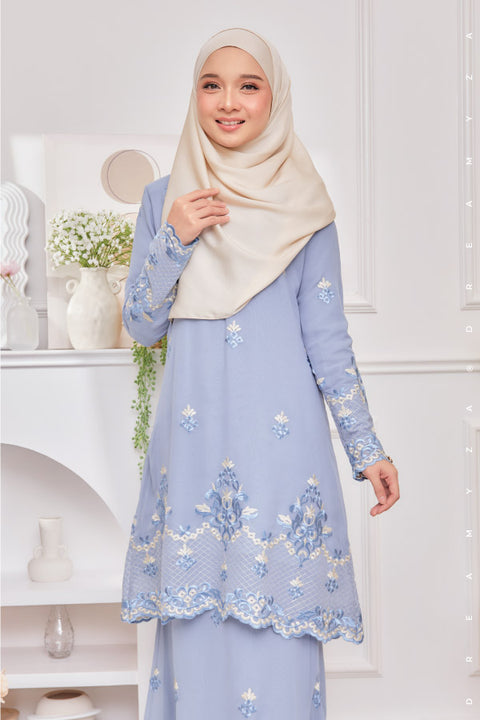 Raisya Flowers Embroidered Sulam Chiffon Baju Kurung Moden