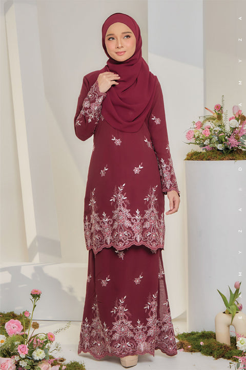Jesnita Embroidered Sulam Chiffon Baju Kurung Moden