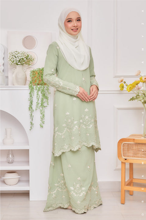 Raisya Flowers Embroidered Sulam Chiffon Baju Kurung Moden