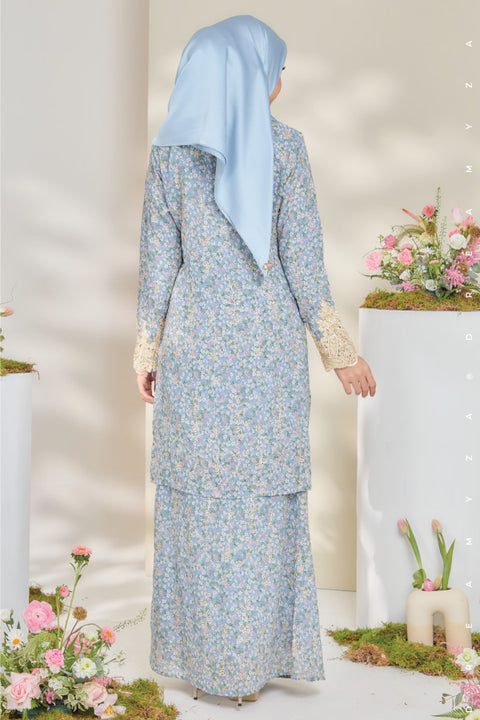 Rossa Embroidered Printed Chiffon with Border Lace Modern Kurung