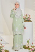 Rozana Flowers Embroidered Sulam Chiffon Baju Kurung Moden