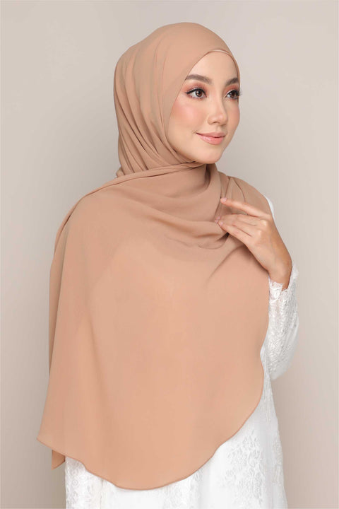 Shawl Tudung Iris Textured Chiffon