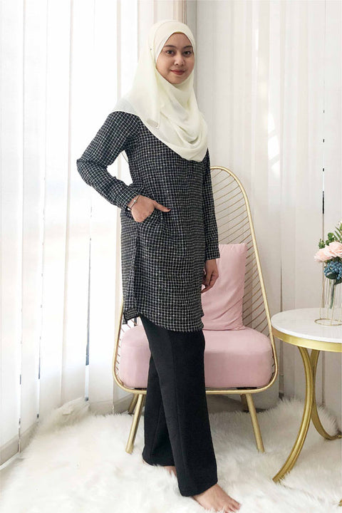 Ironless Long Top Blouse Finna Printed Tunic