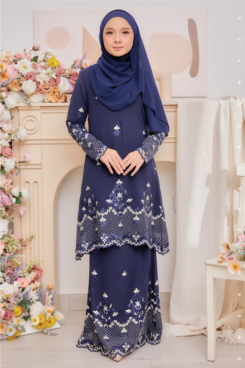 Raisya Flowers Embroidered Sulam Chiffon Baju Kurung Moden