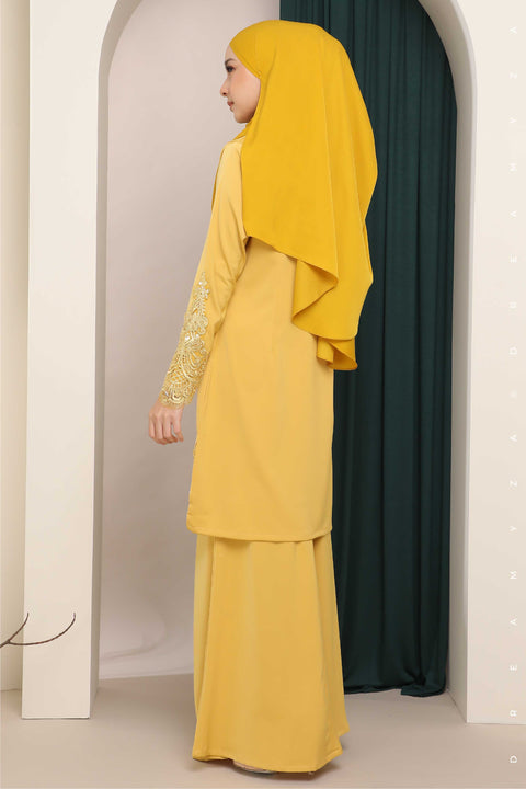 Amna Embroidered Border Lace Modern Kurung