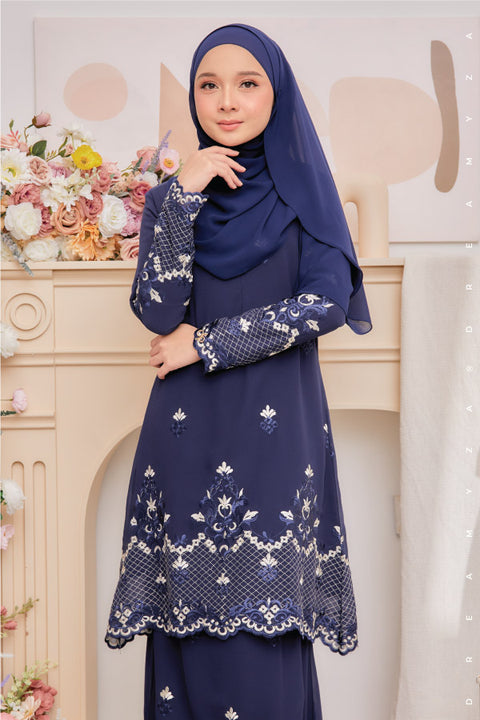 Raisya Flowers Embroidered Sulam Chiffon Baju Kurung Moden