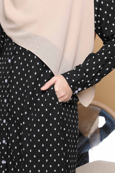 Long Top Blouse Fira Printed Ironless Mesra Vaksin Tunic