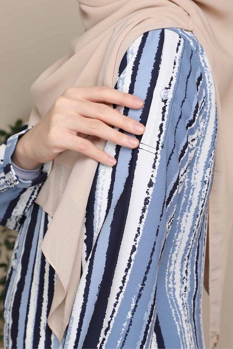 Long Top Blouse Fira Printed Ironless Mesra Vaksin Tunic