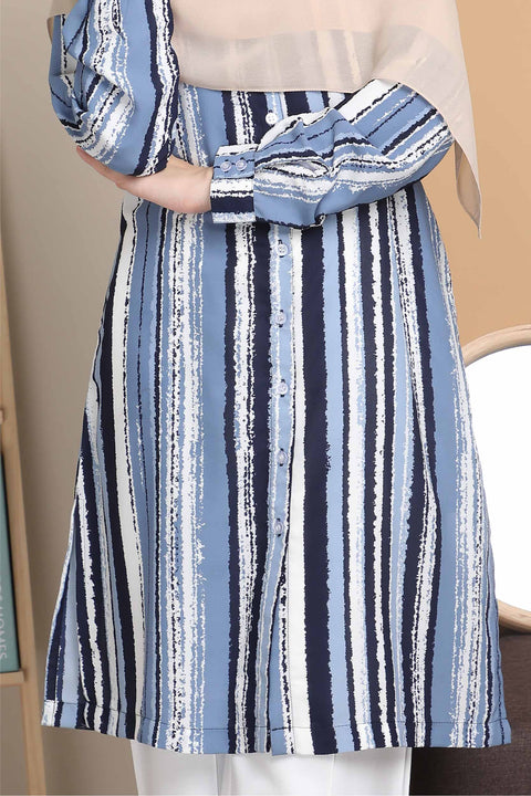 Long Top Blouse Fira Printed Ironless Mesra Vaksin Tunic