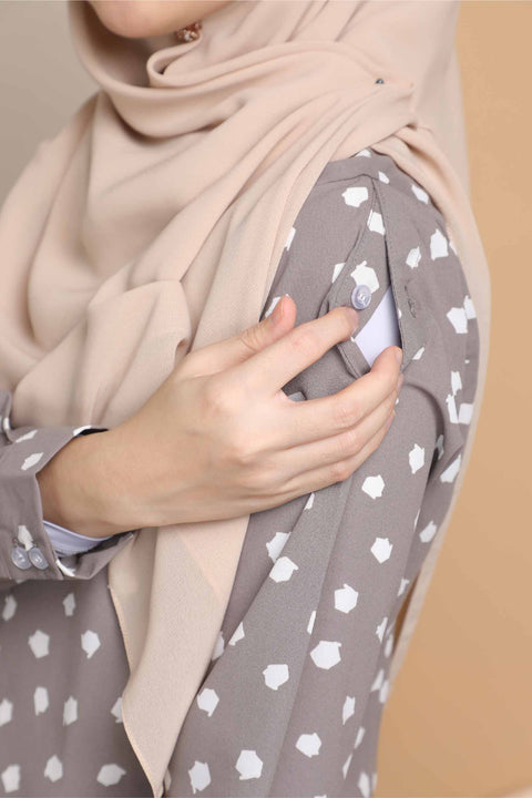 Long Top Blouse Fira Printed Ironless Mesra Vaksin Tunic