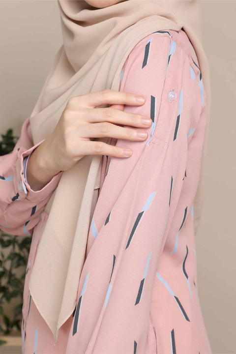 Long Top Blouse Fira Printed Ironless Mesra Vaksin Tunic
