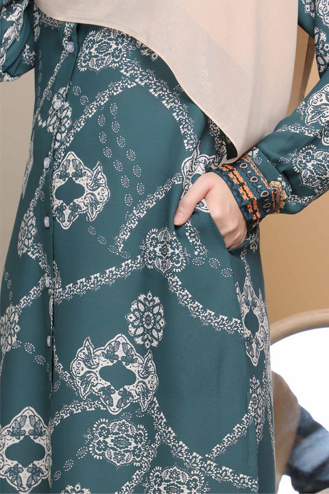 Long Top Blouse Fira Printed Ironless Mesra Vaksin Tunic