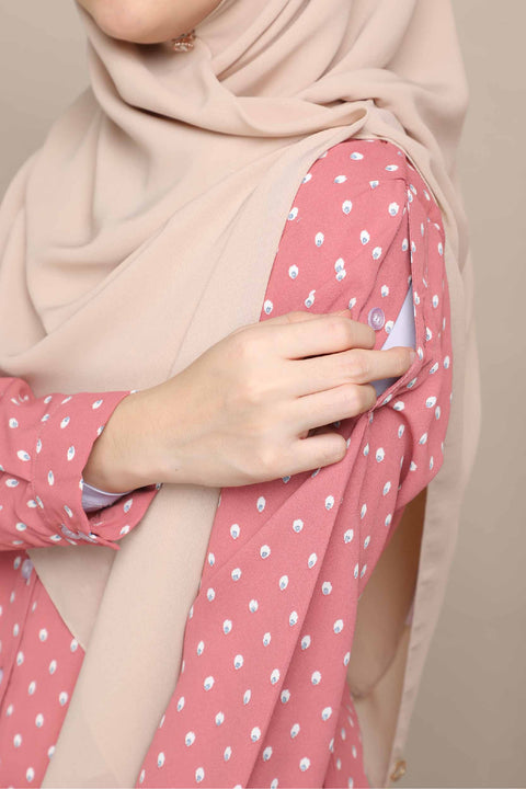 Long Top Blouse Fira Printed Ironless Mesra Vaksin Tunic