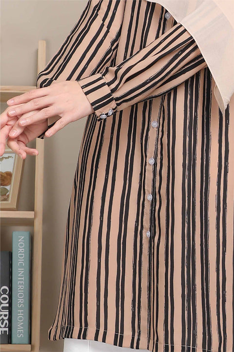Long Top Blouse Fira Printed Ironless Mesra Vaksin Tunic