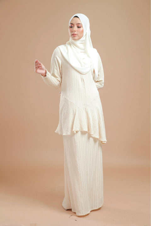 Baju Kurung Modern Daisy Stripe Cotton