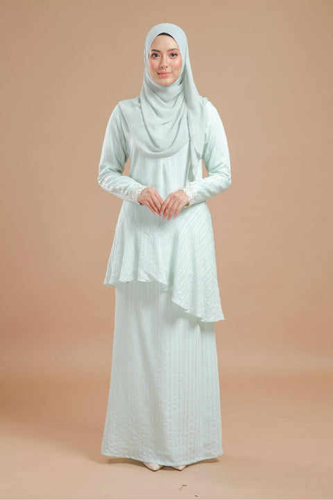 Baju Kurung Modern Daisy Stripe Cotton