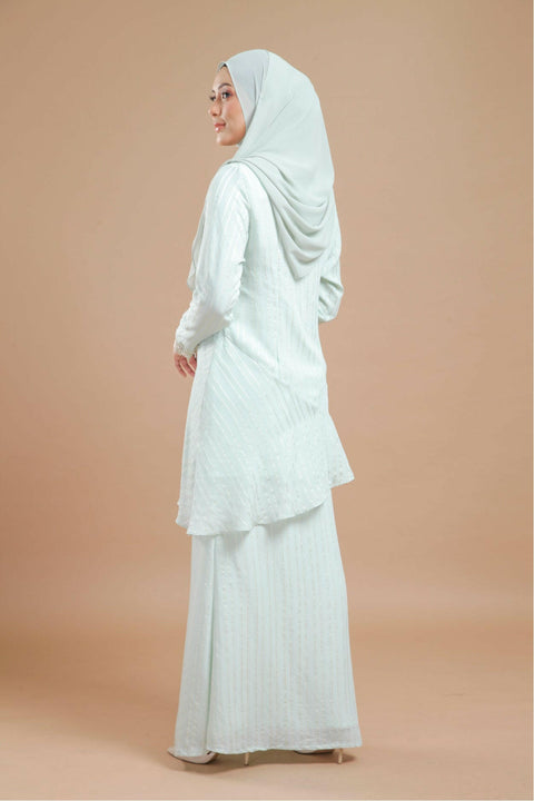 Baju Kurung Modern Daisy Stripe Cotton