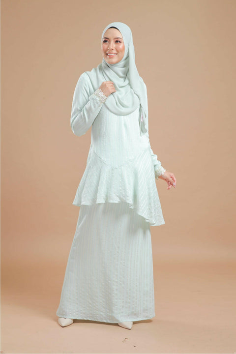 Baju Kurung Modern Daisy Stripe Cotton