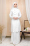 Baju Kurung Nikah White Deana Embroidered Border Lace Brides