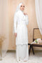 Baju Kurung Nikah White Deana Embroidered Border Lace Brides