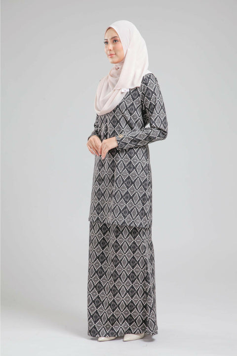 Baju Kurung Modern Hanna Printed Cotton Spandex