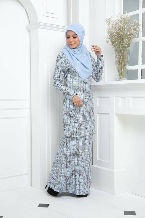 Baju Kurung Modern Hanna Printed Cotton Spandex