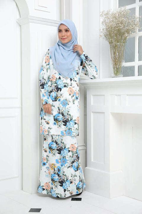 Baju Kurung Modern Hanna Printed Cotton Spandex