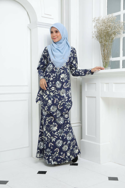 Kebaya Kurung Fatema Printed Cotton Spandex