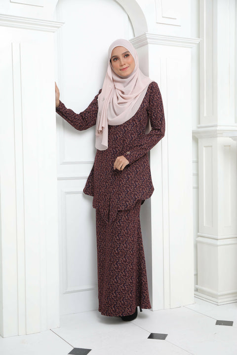 Kebaya Kurung Fatema Printed Cotton Spandex